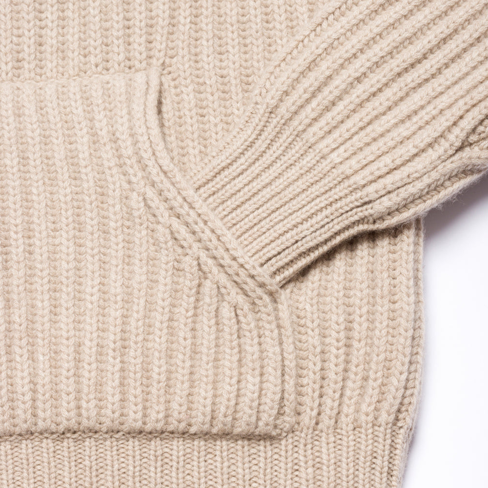 
                  
                    Cashmere Wool Chunky Pullover Hoodie Beige
                  
                