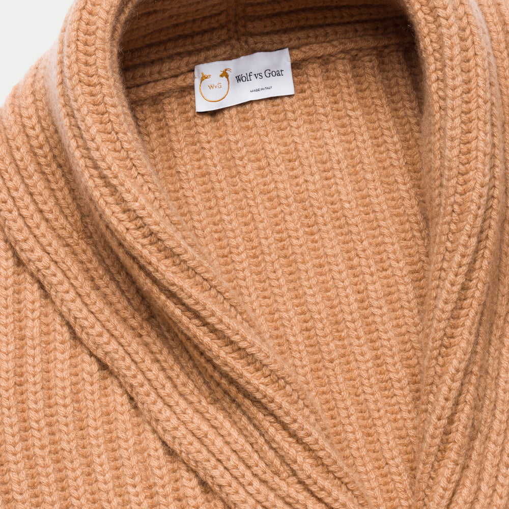 
                  
                    Cashmere Wool Chunky Shawl Collar Cardigan Camel
                  
                