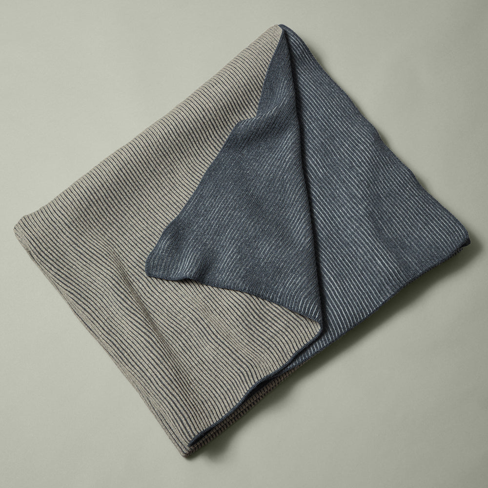 Wool Blanket Slate Blue and Gray