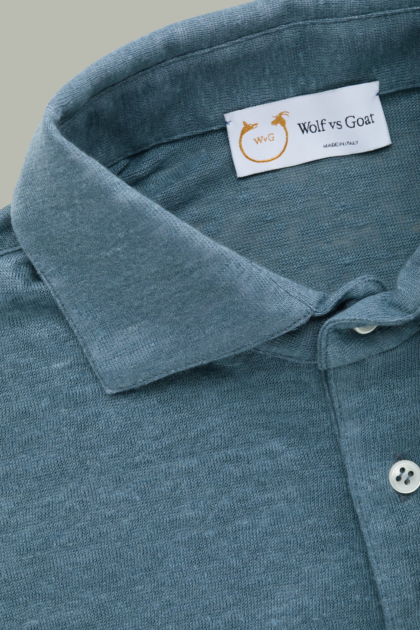 Short Sleeve Linen Polo Bluefin