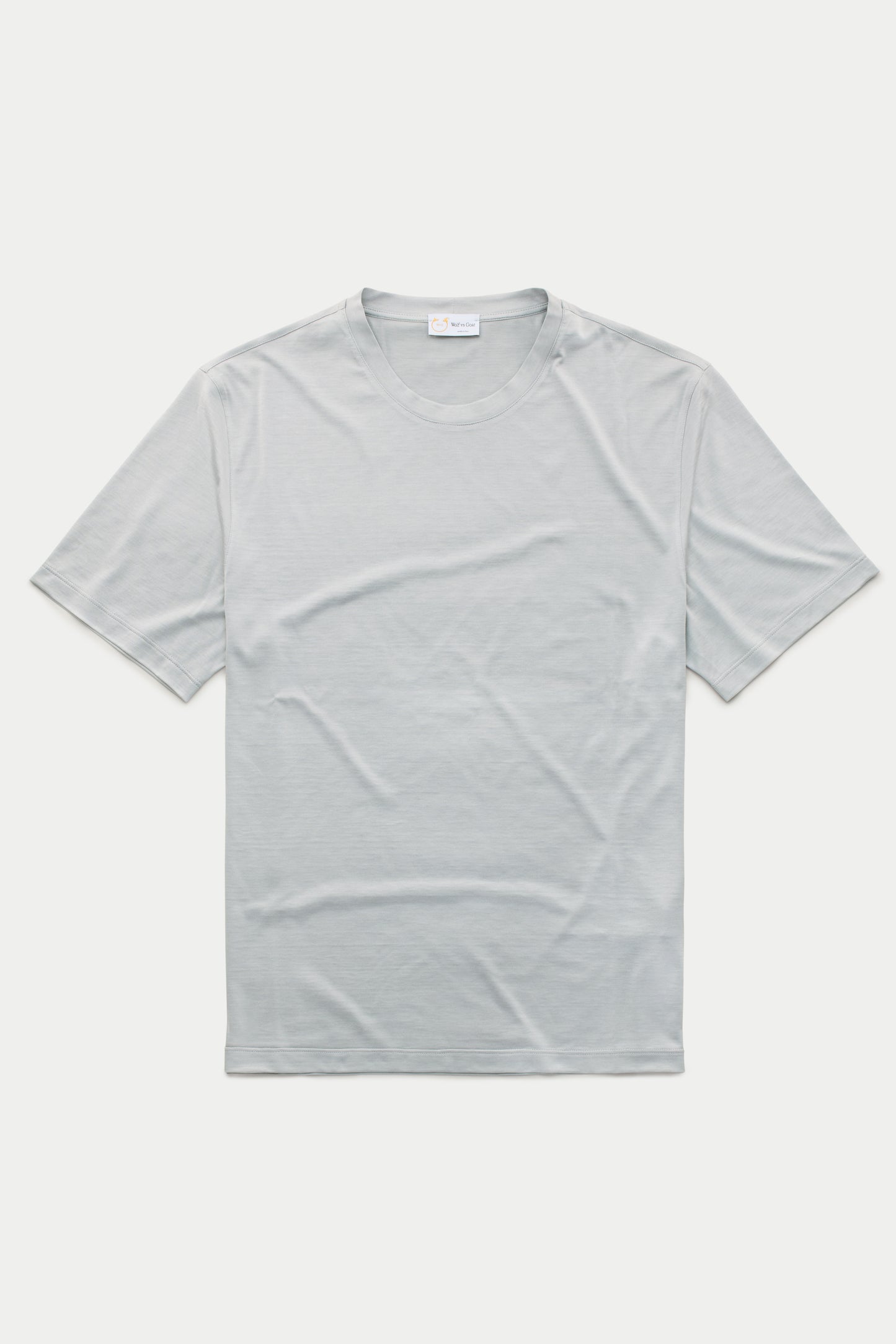 Silk Cotton Short Sleeve Crew Neck T-Shirt Grey