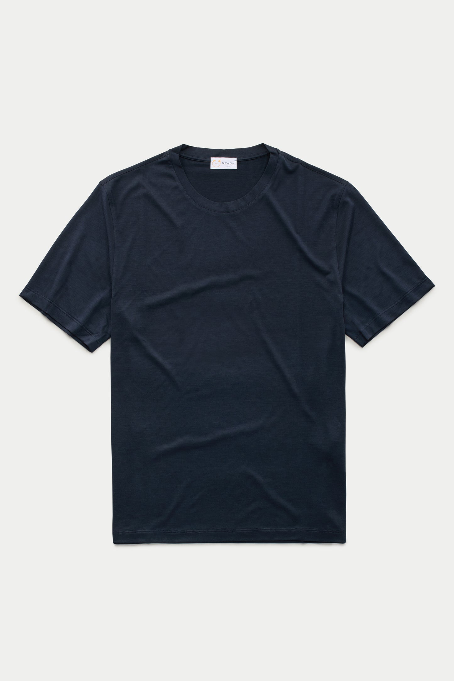 Silk Cotton Short Sleeve Crew Neck T-Shirt Midnight