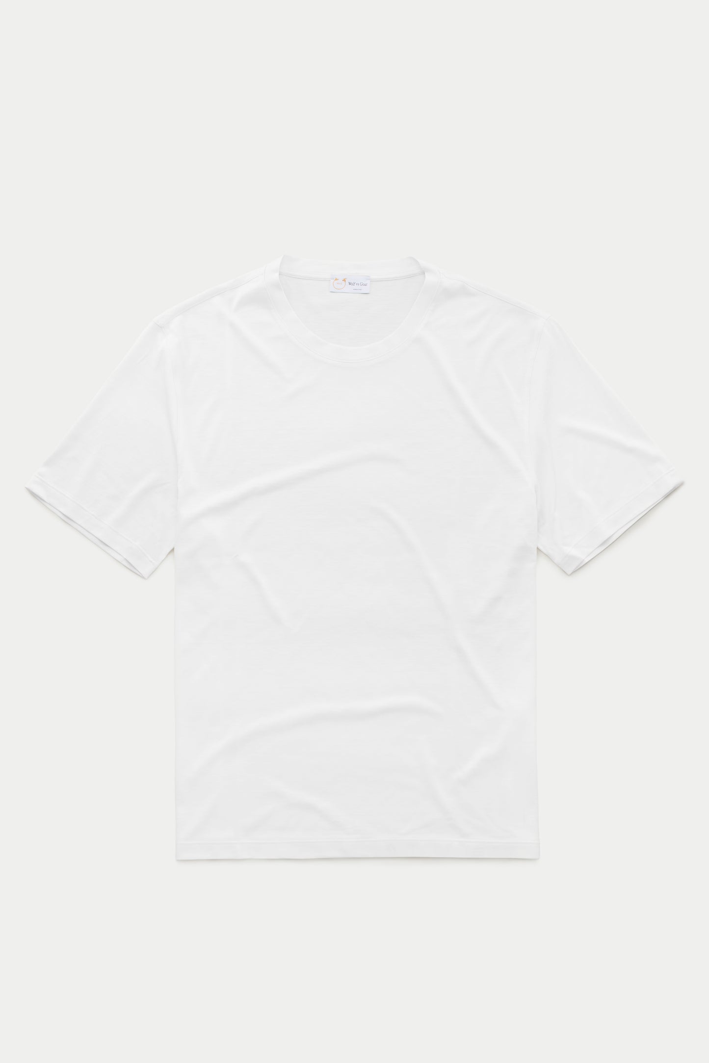 Silk Cotton Short Sleeve Crew Neck T-Shirt White