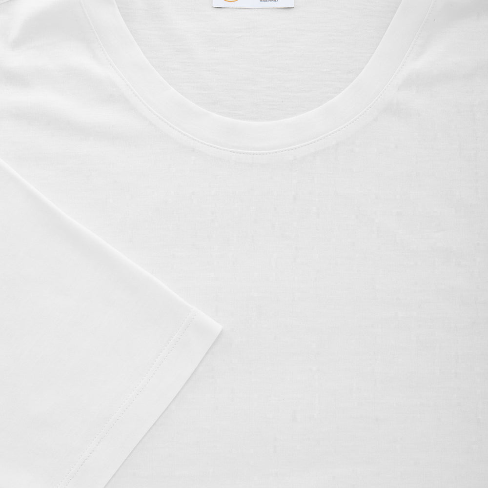 
                  
                    Silk Cotton Short Sleeve Crew Neck T-Shirt White
                  
                