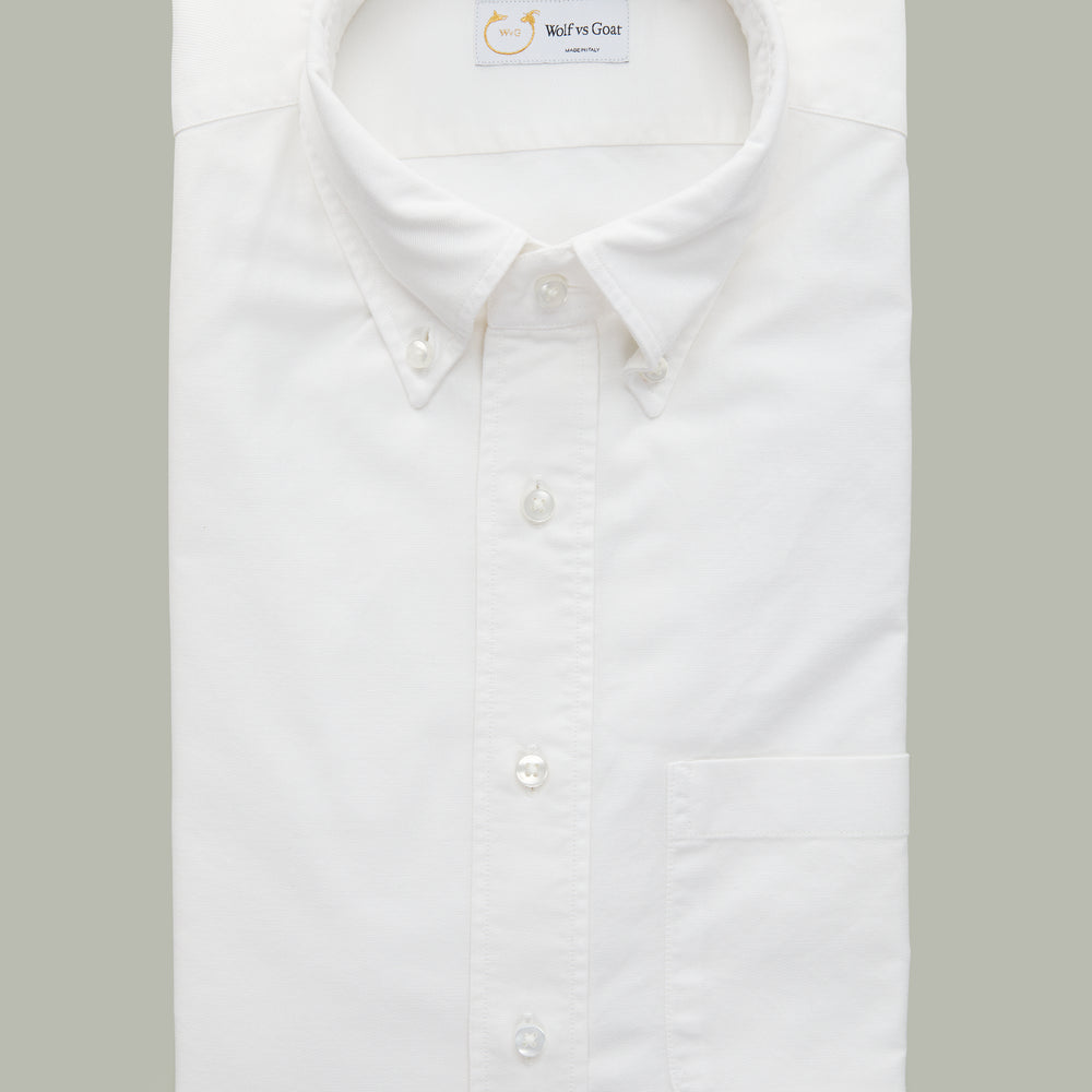 Garment Dyed Oxford White Onyx Short Sleeve Regular After-Dinner