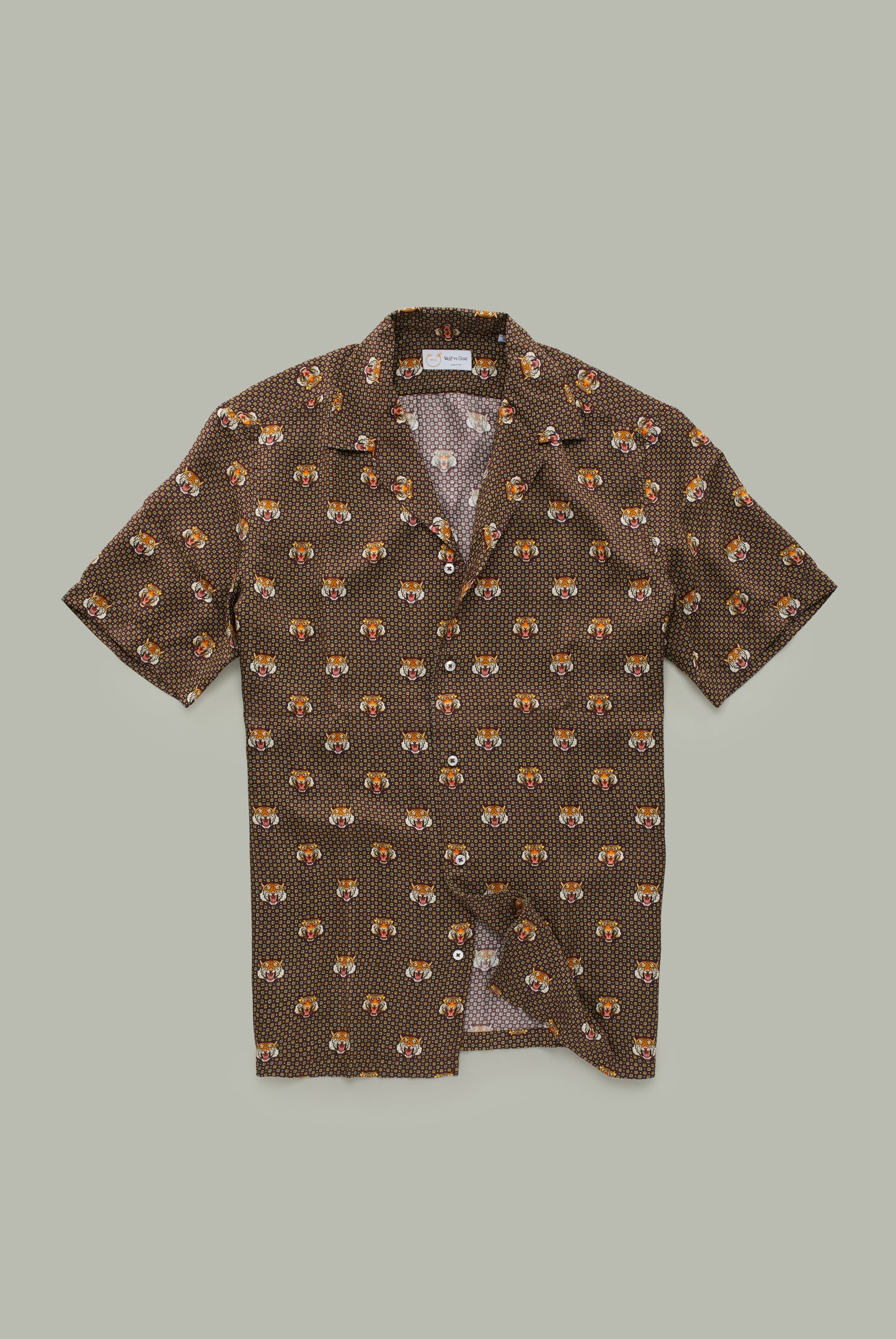 Silk Bowling Shirt Tiger Print