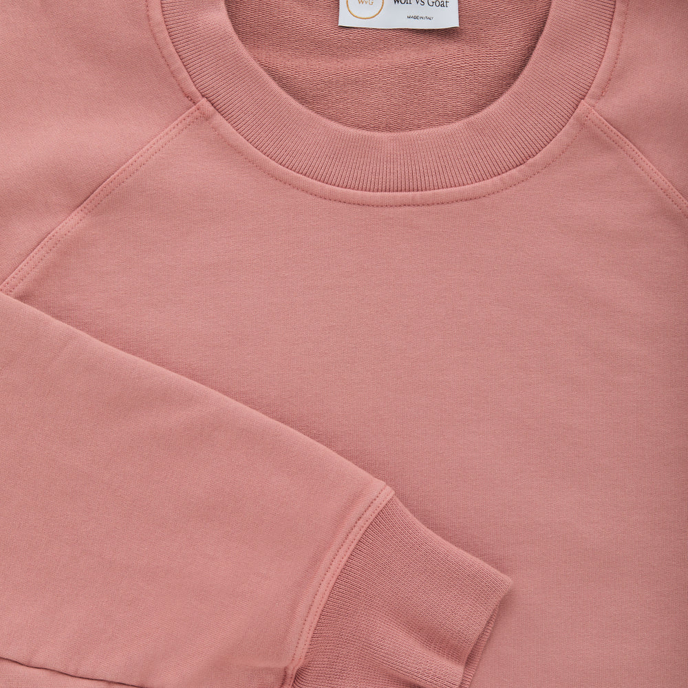 Cotton Modal Relaxed Raglan Sweatshirt Faded Rose