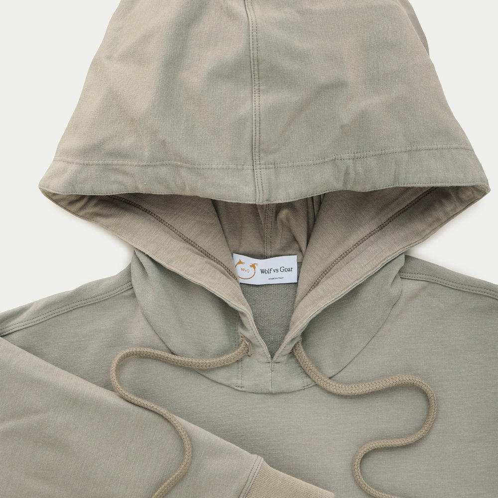 Bamboo Sorona Relaxed Pullover with Hood Dolphin