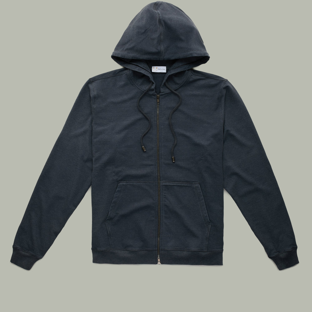 Bamboo Sorona Zip Up Hoodie Dark Navy