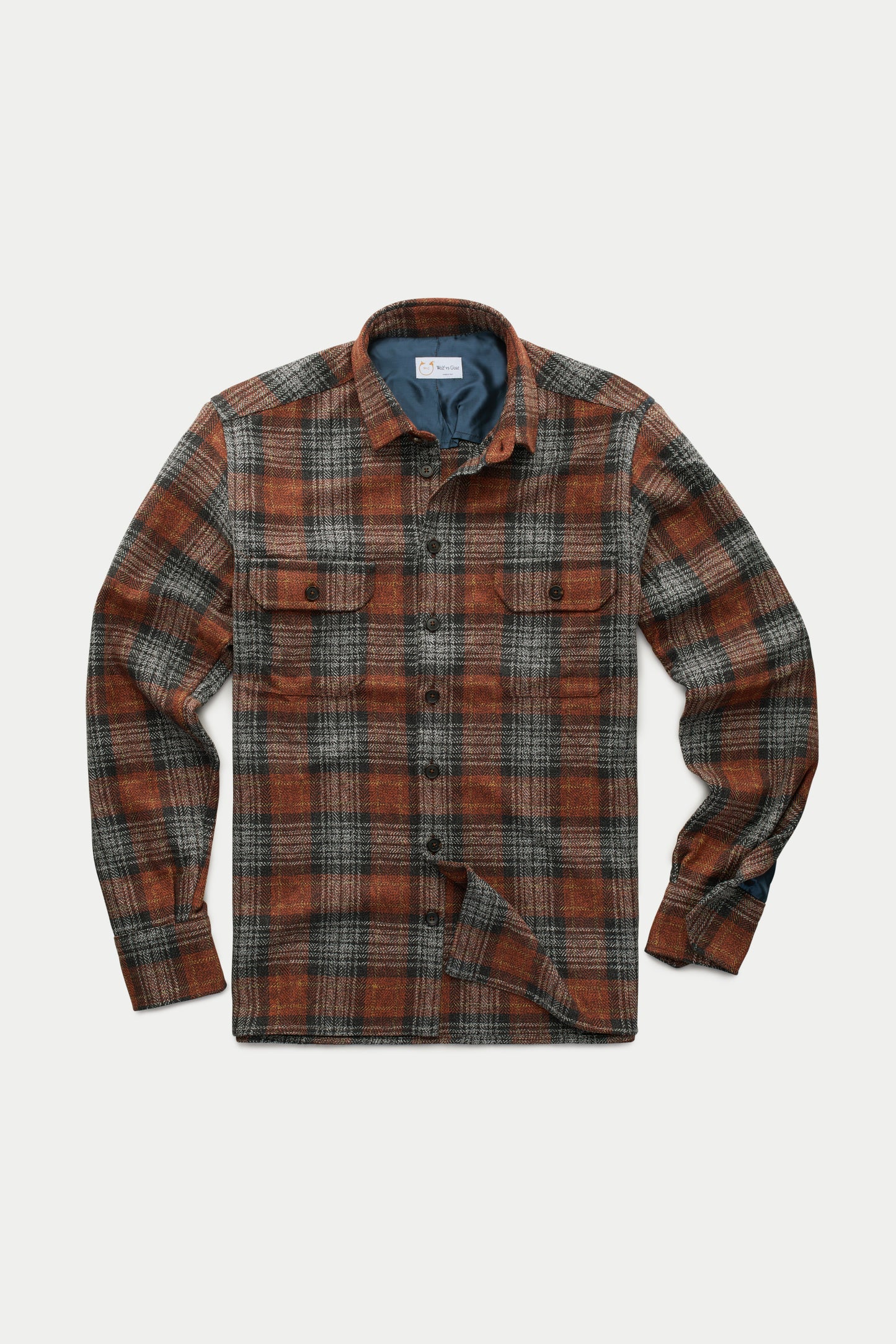 Cotton Shirt Jacket Rusty Plaid