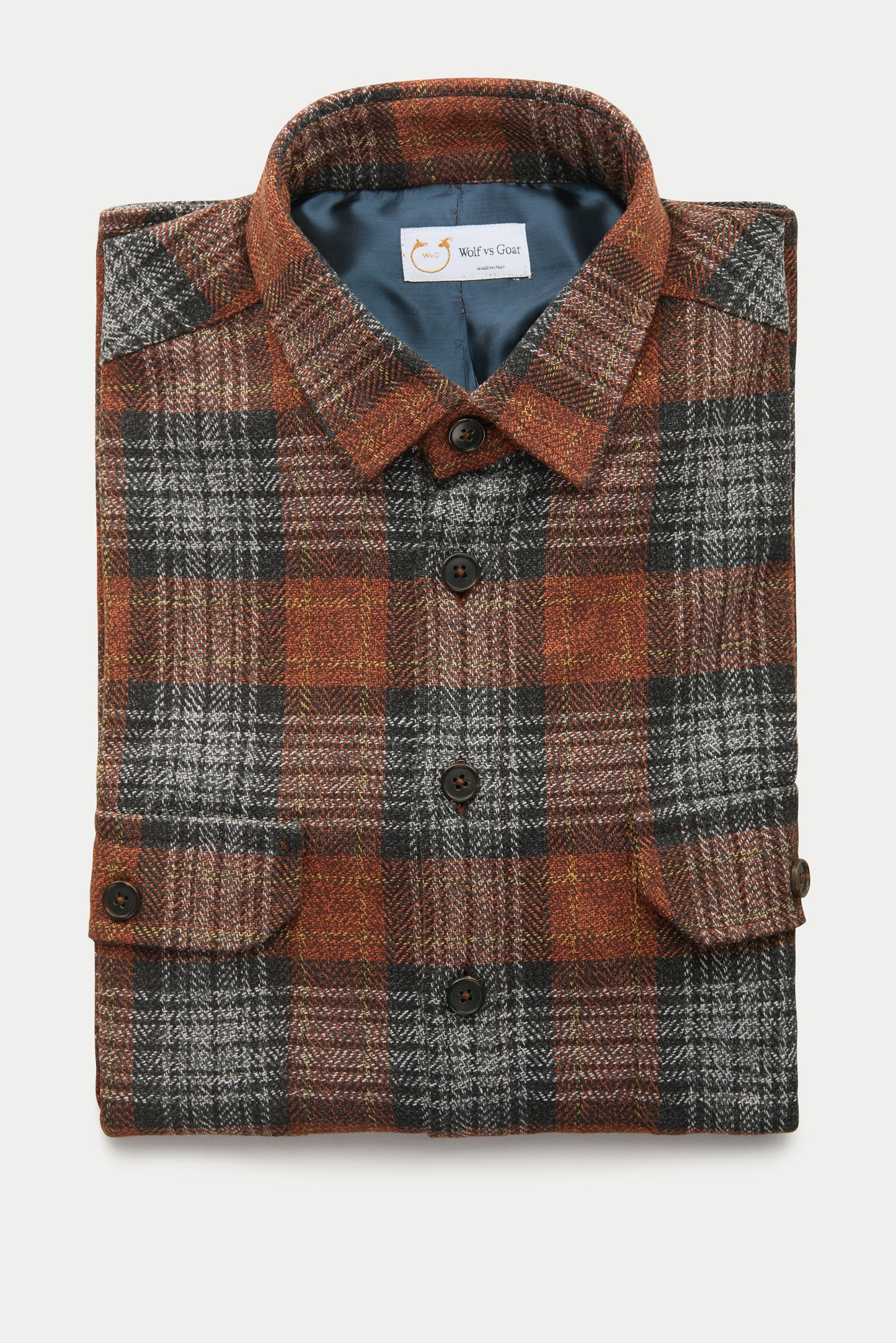 Cotton Shirt Jacket Rusty Plaid