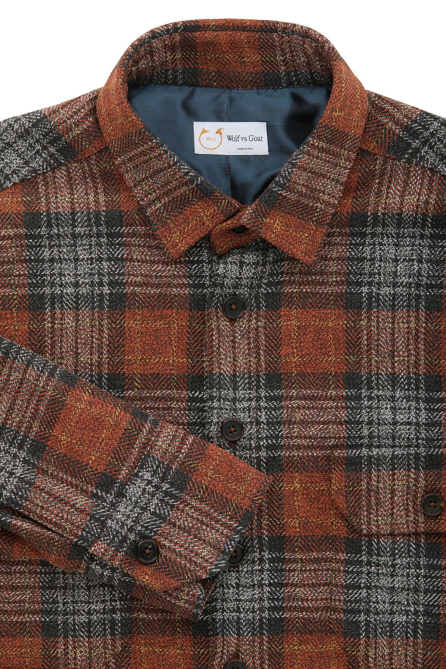 Cotton Shirt Jacket Rusty Plaid