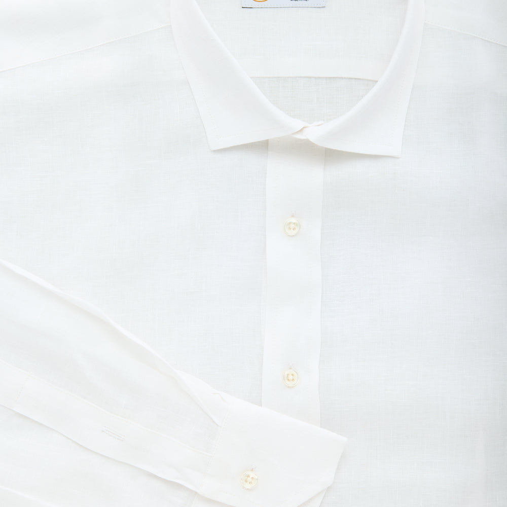 
                  
                    Slim Long Sleeve Linen Shirt White
                  
                