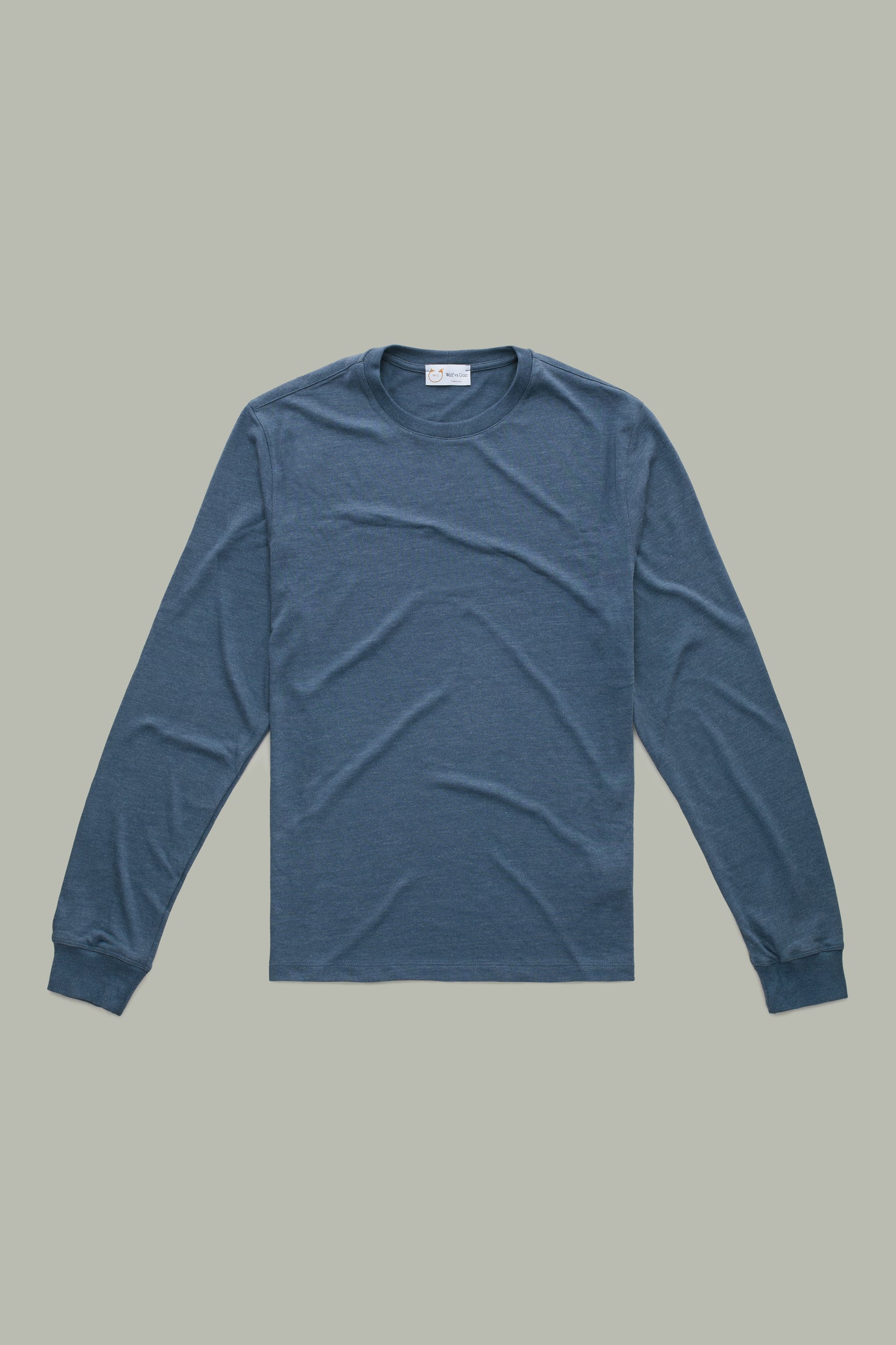 Heavyweight Long Sleeve Bamboo Sorona Jersey Crewneck Navy