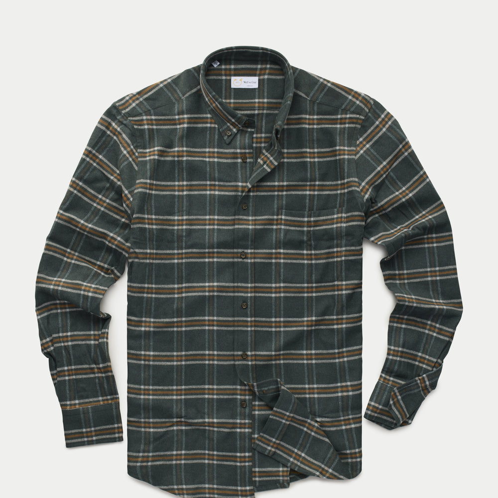 
                  
                    Long Sleeve Regular Button Down Shirt Green Plaid
                  
                