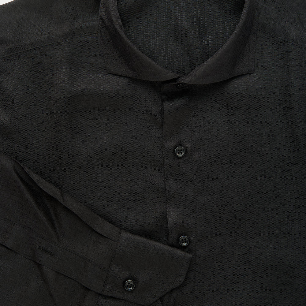 
                  
                    Long Sleeve Silk Jacquard Shirt Black
                  
                