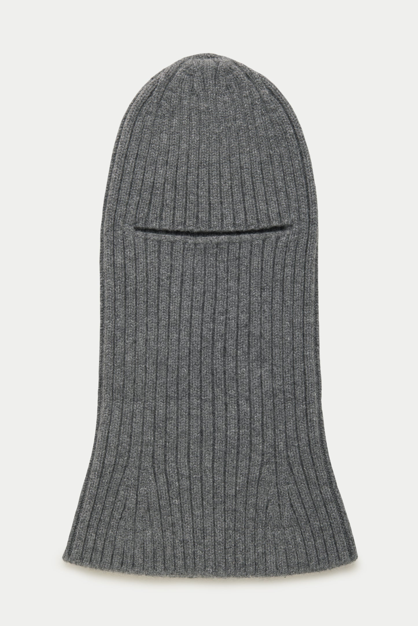 2x2 Rib Baby Cashmere Balaclava Gray