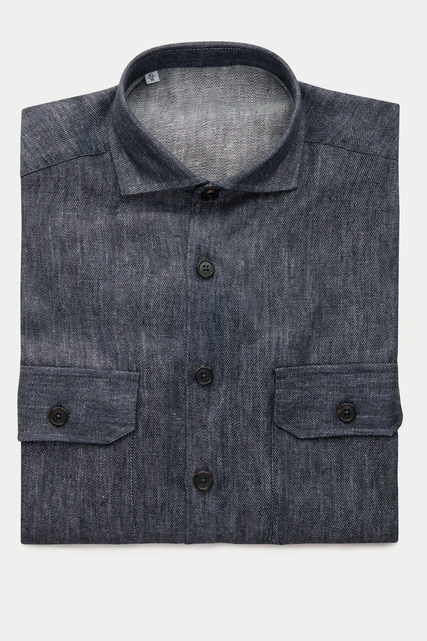 Linen Shirt Jacket Denim