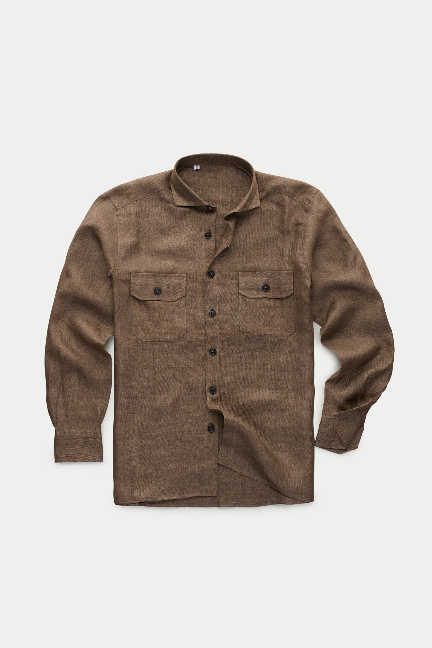 Linen Shirt Jacket Dark Earth