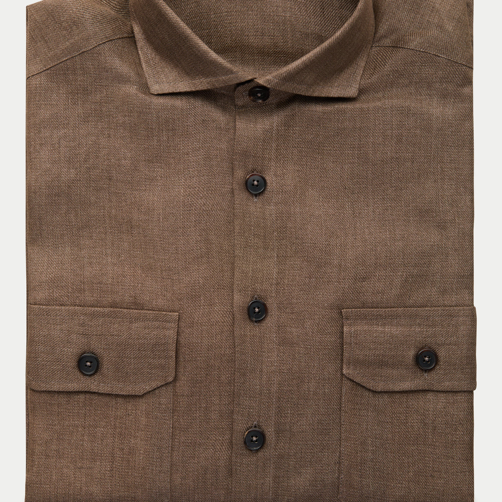 
                  
                    Linen Shirt Jacket Dark Earth
                  
                