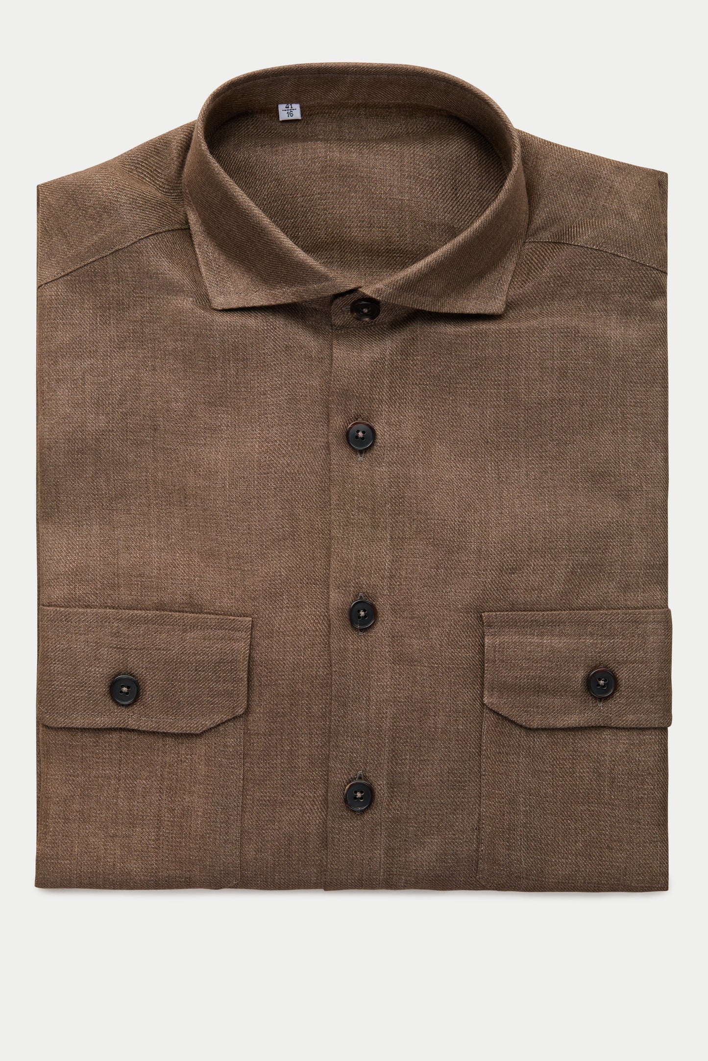 Linen Shirt Jacket Dark Earth