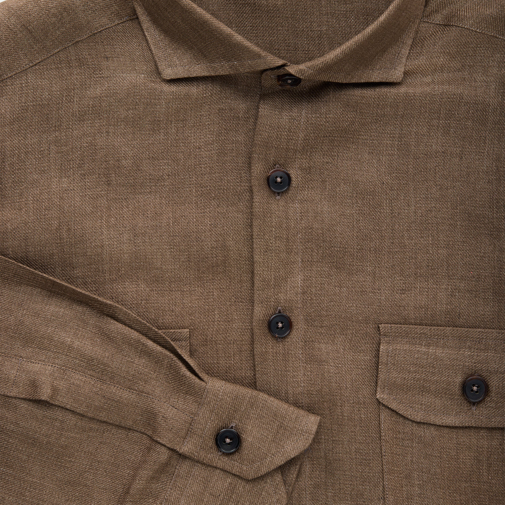 
                  
                    Linen Shirt Jacket Dark Earth
                  
                