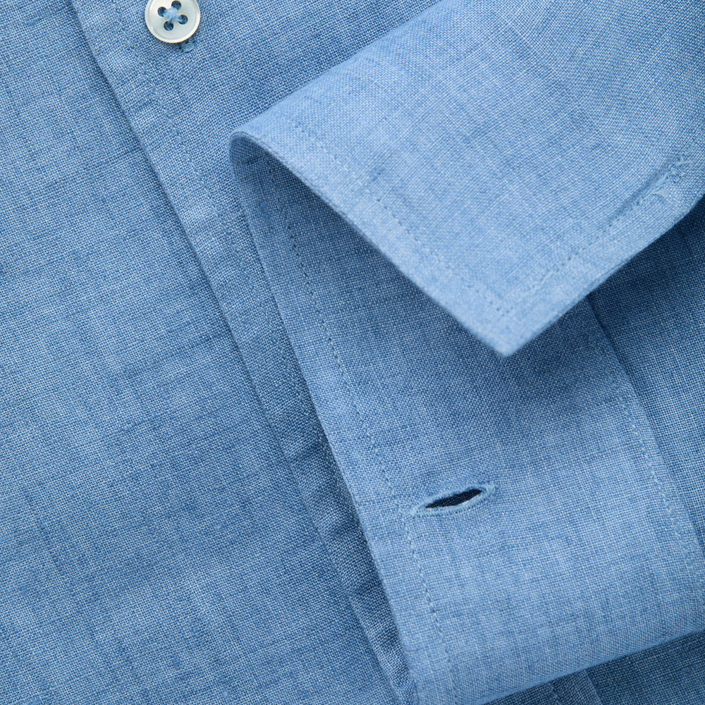 
                  
                    Linen Bowling Shirt Oxford Blue
                  
                