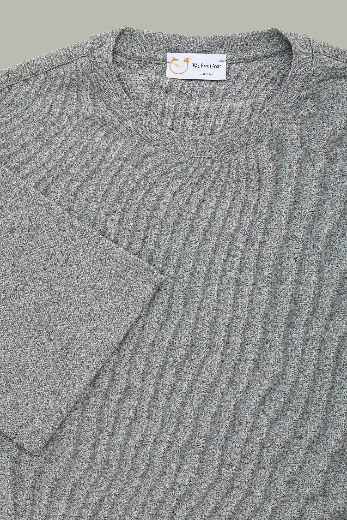 Japanese Cotton Poly Short Sleeve Crew Neck Speckled Gray