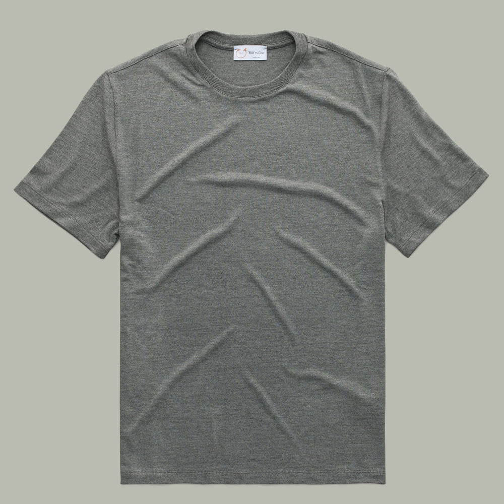 Heavyweight Short Sleeve Bamboo Sorona Jersey Crewneck Grey