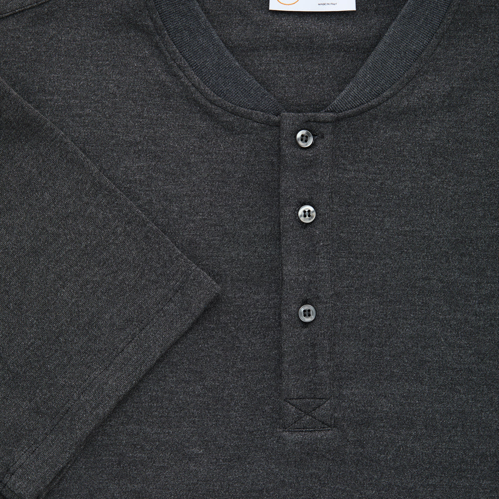 Henley Short Sleeve Bamboo Sorona Interlock Black