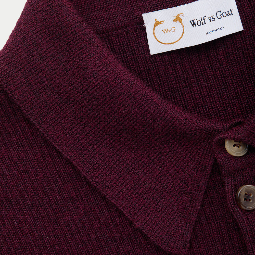 
                  
                    Short Sleeve Wool Silk Rich Boy Knitted Polo Burgundy
                  
                