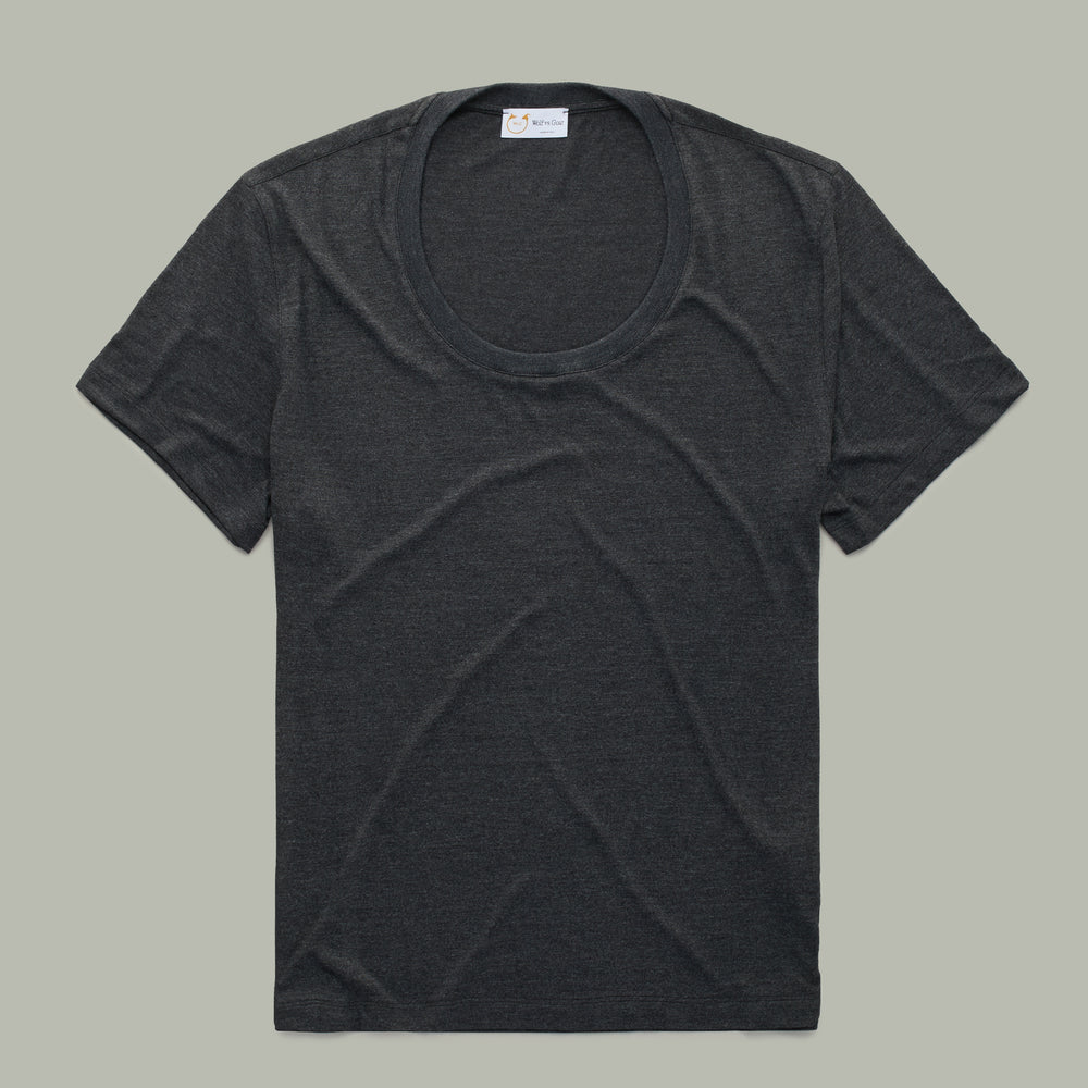 Shaggy Scoop Neck  Black