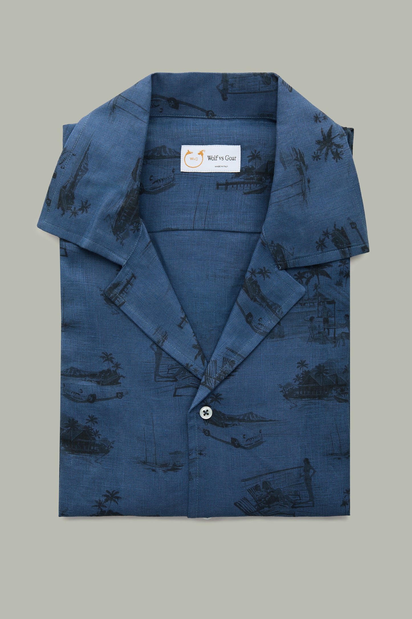 Linen Bowling Shirt Beach Life