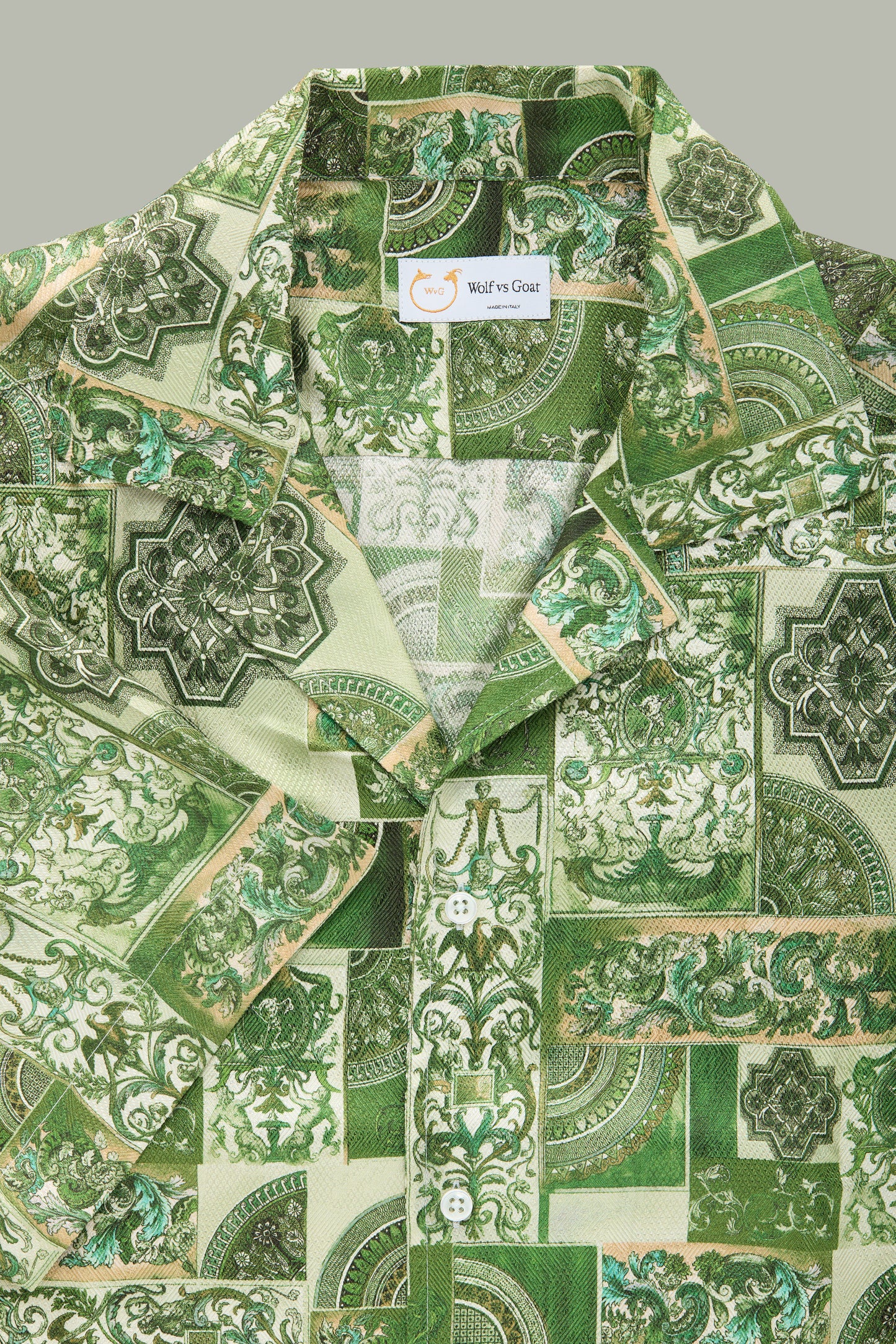 Silk Bowling Shirt Green Baroque