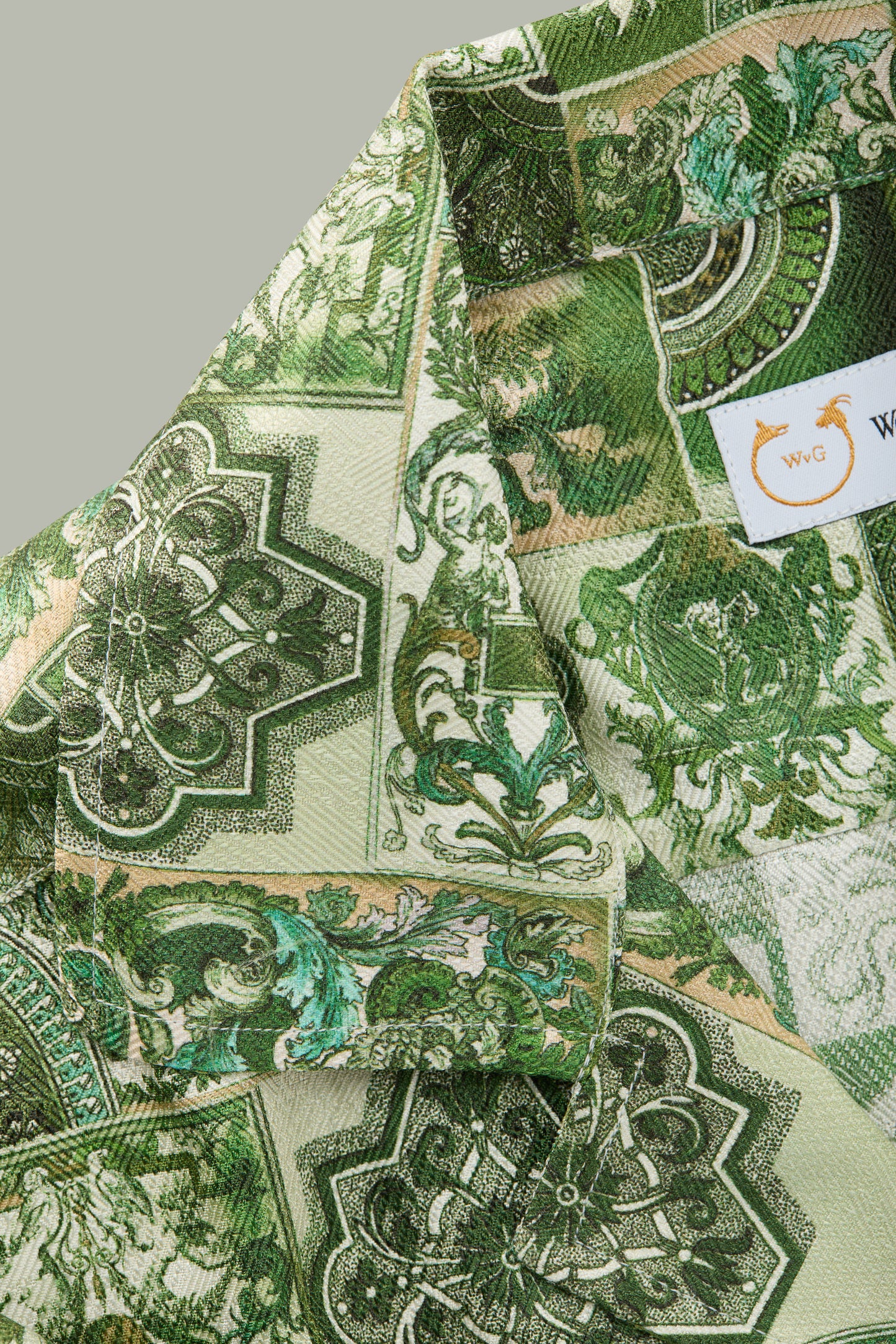 Silk Bowling Shirt Green Baroque