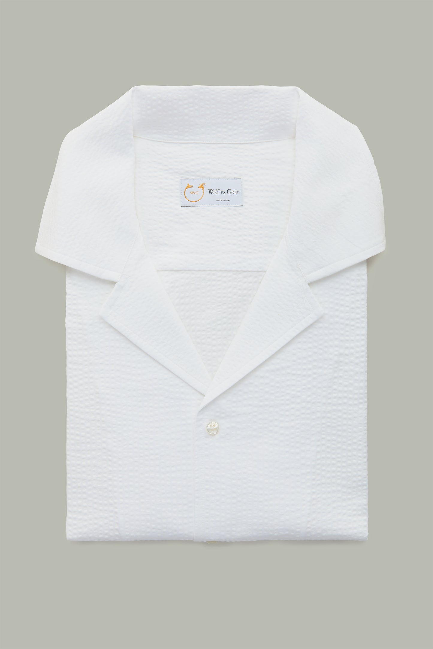 Cotton Bowling Shirt White Seersucker